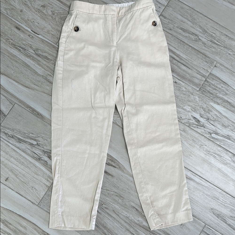 J Crew Women’s Linen Crop Pants capris 4
